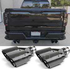 2.5 Inlet To Dual 4 Out Real Carbon Exhaust Tip For Chevygmc Sierra 5.3l