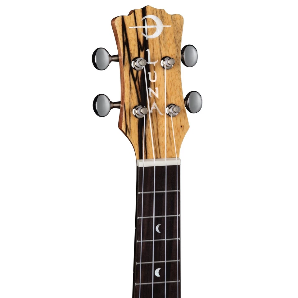 Luna Ukulele Crescent Blk/Wht Ebony Concert Ukulele w/Bag, UKE EX BWE - Image 4 of 4