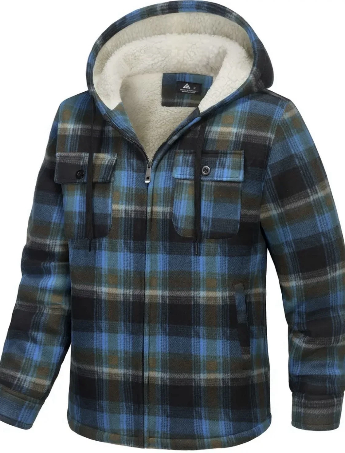 Warm Lined Hooded Zipper Jacket XL NEW Shipping Included