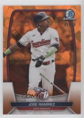 2023 Bowman Chrome Sapphire Orange 21/75 Jose Ramirez José Ramírez #100 16rl