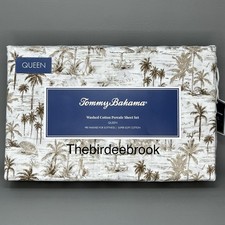 Tommy Bahama 4pc QUEEN Sheet Set 100 Prewashed Cotton SURFSIDE BROWN