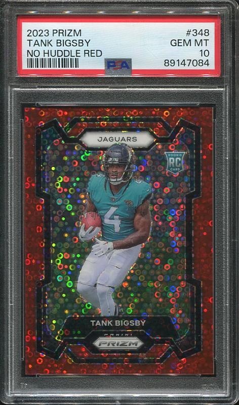 2023 Tank Bigsby Rookie Card PSA 10 Panini Prizm No Huddle Red /70 #348 Jaguars