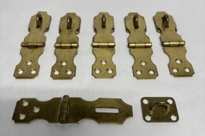 Vintage Stanley Hardware Brass Plated Lock Safety Hasp Made in USA Lot Of 6