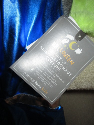Pottery Barn Kids Green Light Up Alien Astronaut Halloween Costume 3T NWT! - Picture 5 of 7