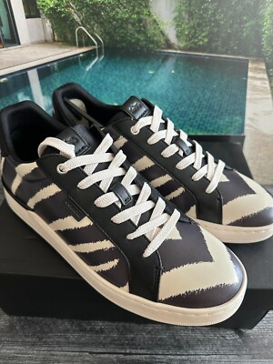 Coach Lowline Low Top Sneaker With Print Zebra CO337 women's 9 US
