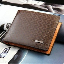 Men's Leather Bifold ID Card Holder Purse Wallet Billfold Handbag Slim Clutch US