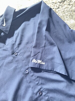 Vintage Nike Ole Miss Team Issued Short Sleeve Button Down Polo