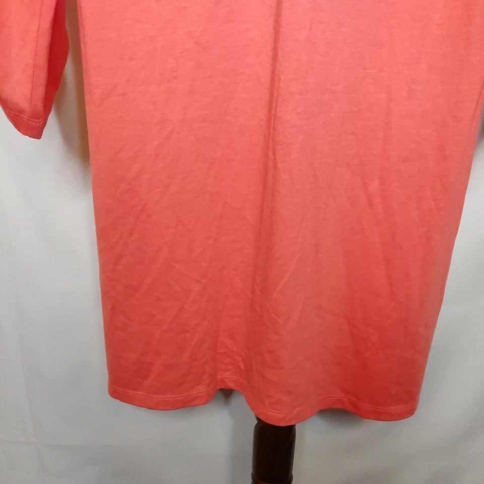 Maiô Bobbie Brooks feminino M cobertura laranja gola V mangas 3/4 bolso de renda - Imagem 4 de 4