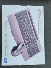 Wireless Keyboard and Mouse Combo, Ergonomic Keyboard with Phone Holder