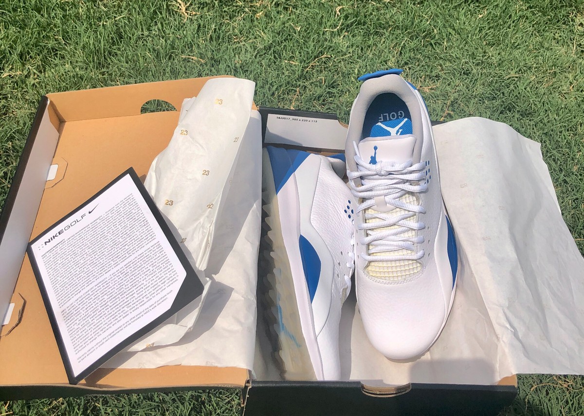 Nike Jordan ADG 3 Golf Shoes 10.5 Medium CW7242-010 Blue White Spikeless Nike Jordan ADG 3 Golf White UNC Military Blue Golf Shoes  main image 2