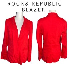 Rock & Republic Studded Linen Blend Red Blaze...