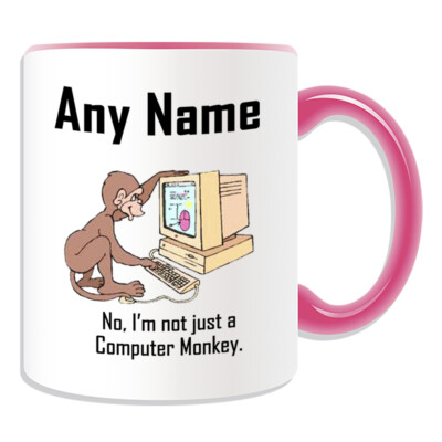 Personalisierte Geschenk Computer Affe Tasse Tasse Geburtstag Weihnachten Name Text Ihn Sie