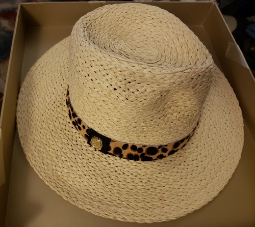 Vince Camuto Straw Panama Hat Pony Fur 