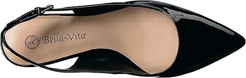 Bella Vita Scarlett II Womens 8.5 M Black Patent Leather Kitten Pumps NIB XT7 - Picture 2 of 9