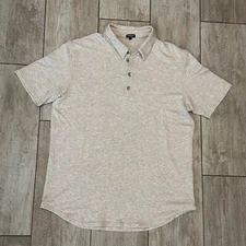 BLEUSALT “The Point” Polo Men’s Tencel Shirt Size 4 Soft Stretch Abalone Buttons