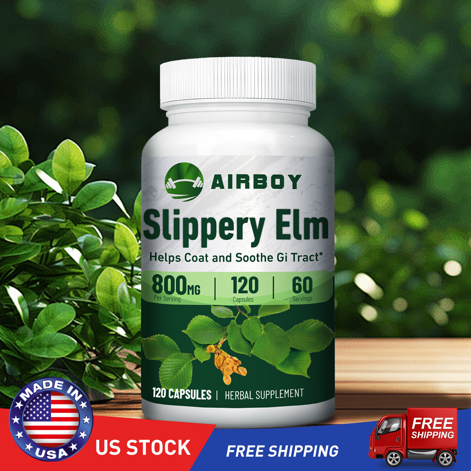 Slippery Elm for Digestive & Gastrointestinal Support - Soothes GI Tract