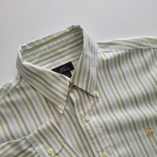 Brooks Brothers 346 Striped Supima Cotton Long Sleeve Button-Up Shirt Men's L
