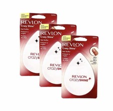 3 pulidores tampón de uñas Revlon Crazy Shine manicura pedicura nuevo lote sellado