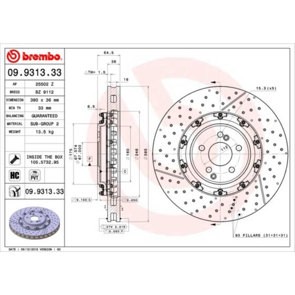 Brembo 09.9313.33 Bremsscheibe online kaufen | eBay