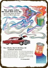 1952 BORIS ARTZYBASHEFF Art Shell Oil Vintage-Look DECORATIVE REPLICA METAL SIGN