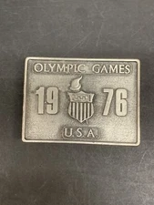 Vtg Retro 1976 OLYMPIC GAMES Bergamot Brass Works Belt Buckle Made in USA