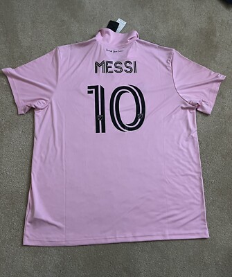 Adidas Mens Size 2XL Pink Inter Miami CF Messi #10 Home Jersey