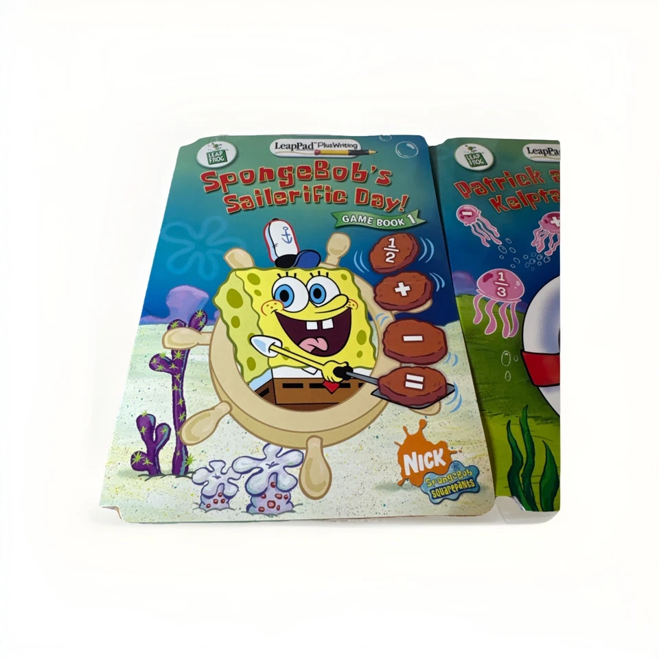 LeapPad Plus Writing SpongeBob Brainy Briny Math Games-2 Books & Cart- 1st Grade - Image 3 of 4