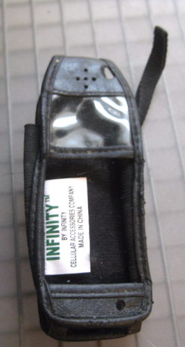 Étui pochette téléphone portable noir Infinity étui vertical clip ceinture support en cuir  - Photo 1/6