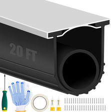Garage Door Bottom Rubber Seals, 20 FT Pre-Drilled Aluminum Track Retainer Kit,
