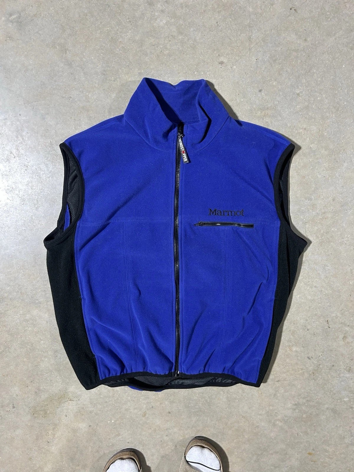 Vintage Made In USA Marmot Blue Fleece 1/4 Zip Vest Size Xl