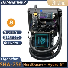 New NerdQaxe++ Hydro Rev 6.1 6T 100W BTC Miner 2.4G WiFi 16.5 J/TH Asic miner