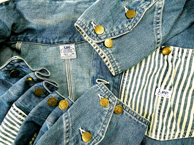 lee 91-J JELT DENIM サイズ36 HOT VTG Men LEE 91-J REPRO SANFORIZED CHORE HICKORY JELT Denim