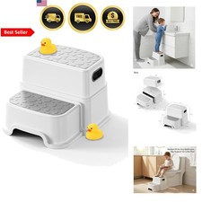 Toddler Step Stool Kids Non-Slip 2 Step Bathroom Kitchen Potty Training Safe