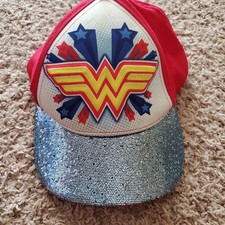 Wonder Woman Girls Ball Cap Hat Adjustable Baseball DC Comics Sequin