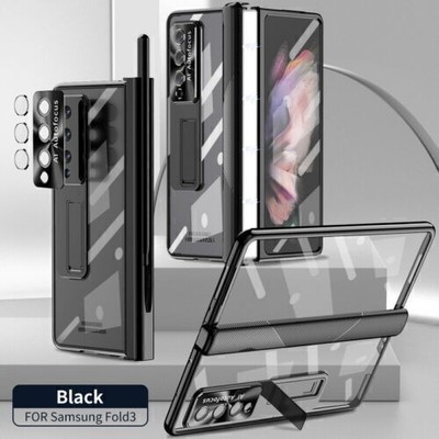 Hülle Für Samsung Galaxy Z Fold3 5G Gehärtetes Glas Falten Volle Abdeckung+Stift