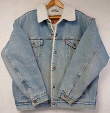Vintage Levi's Sherpa Lined Jacket 1990s Made In USA Xl