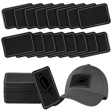 BUVKHMX Faux Leather Leatherette Hat Patches - 60 Pack Blank Laserable Patc...