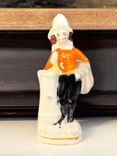 Vintage Victorian American Fireman Porcelin Figure Staffordshire China (B)