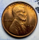 1936 Philadelphia Minted lincoln penny RD Uncirculated