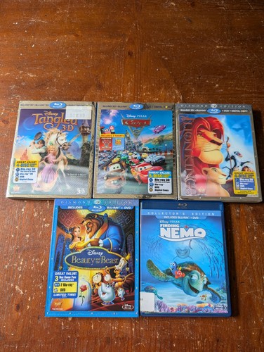 DISNEY 3D BLU-RAY FILM KONVOLUT KÖNIG DER LÖWEN AUTOS 2 TANGLED BEAUTY AND BEAST NEMO