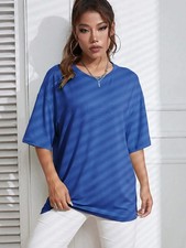 Image of Solid Color Short Sleeve Women's Fitness Cotton T-Shirts Loose Tee Shirt