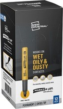 Marks A Lot(R) UltraDuty(TM) Chisel Tip Permanent Markers Black Chisel Tip 12/BX