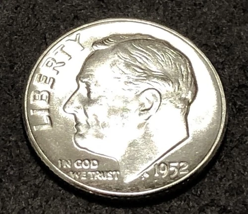 1952-P Roosevelt Dime - Choice BU Uncirculated - 90% Silver US Coin
