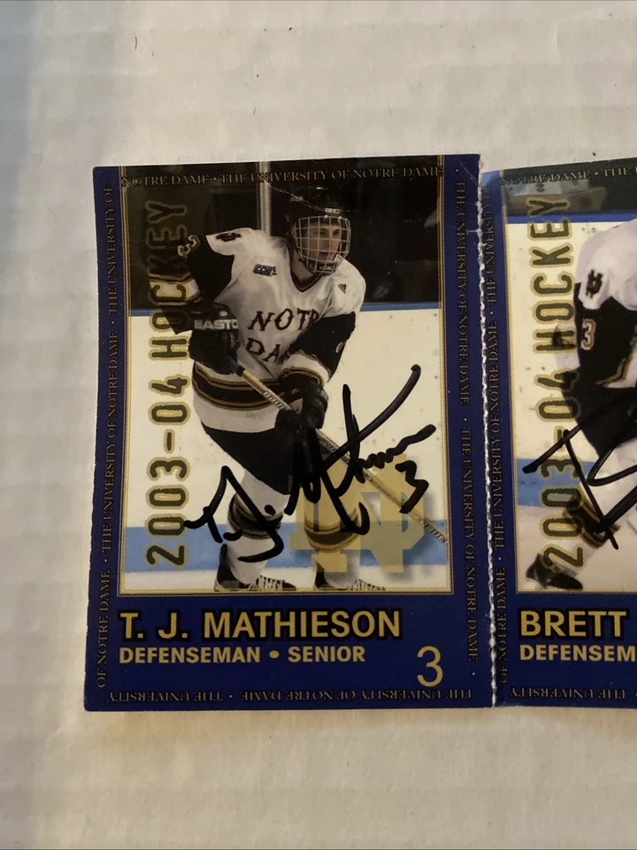 Vintage 2003-04 Notre Dame Fighting Irish Hockey Cards Signed Seniors Globe - Image 2 of 4