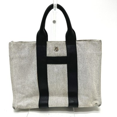 HERMES Sac Arne PM Hand Bag Tote Bag Toile H / Leather gray/Black