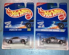 1995-'96 Hot Wheels Lot x2 PORSCHE 959 Blue 591, Porsche 930 Silver 404