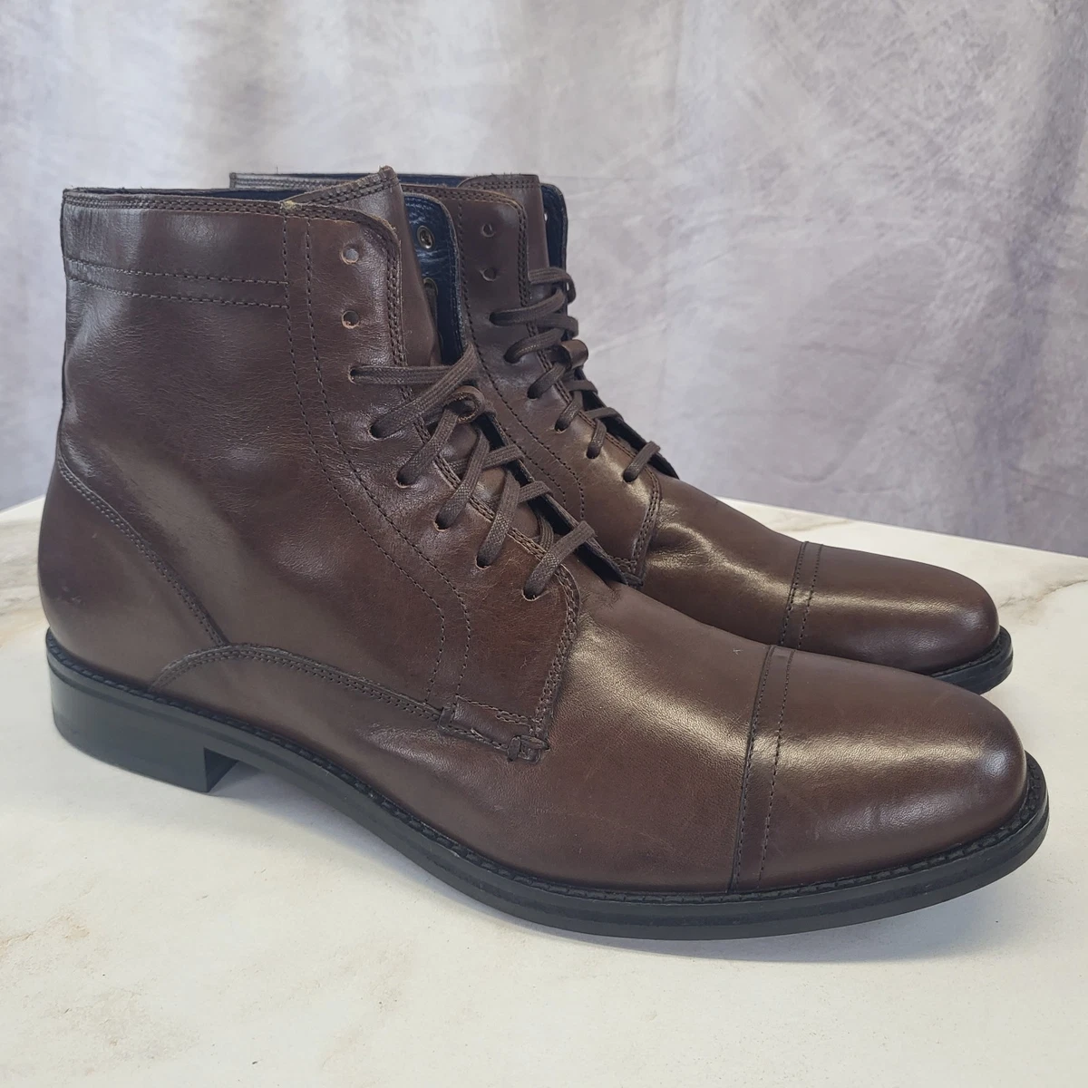 40) COLE HAAN GRAND.ØS Mountian Hardware Water Resistant Lace Dress Boots Sz. 10 Cole Haan Lace Up Formal Boots for Men for Sale | Shop New  main image 2