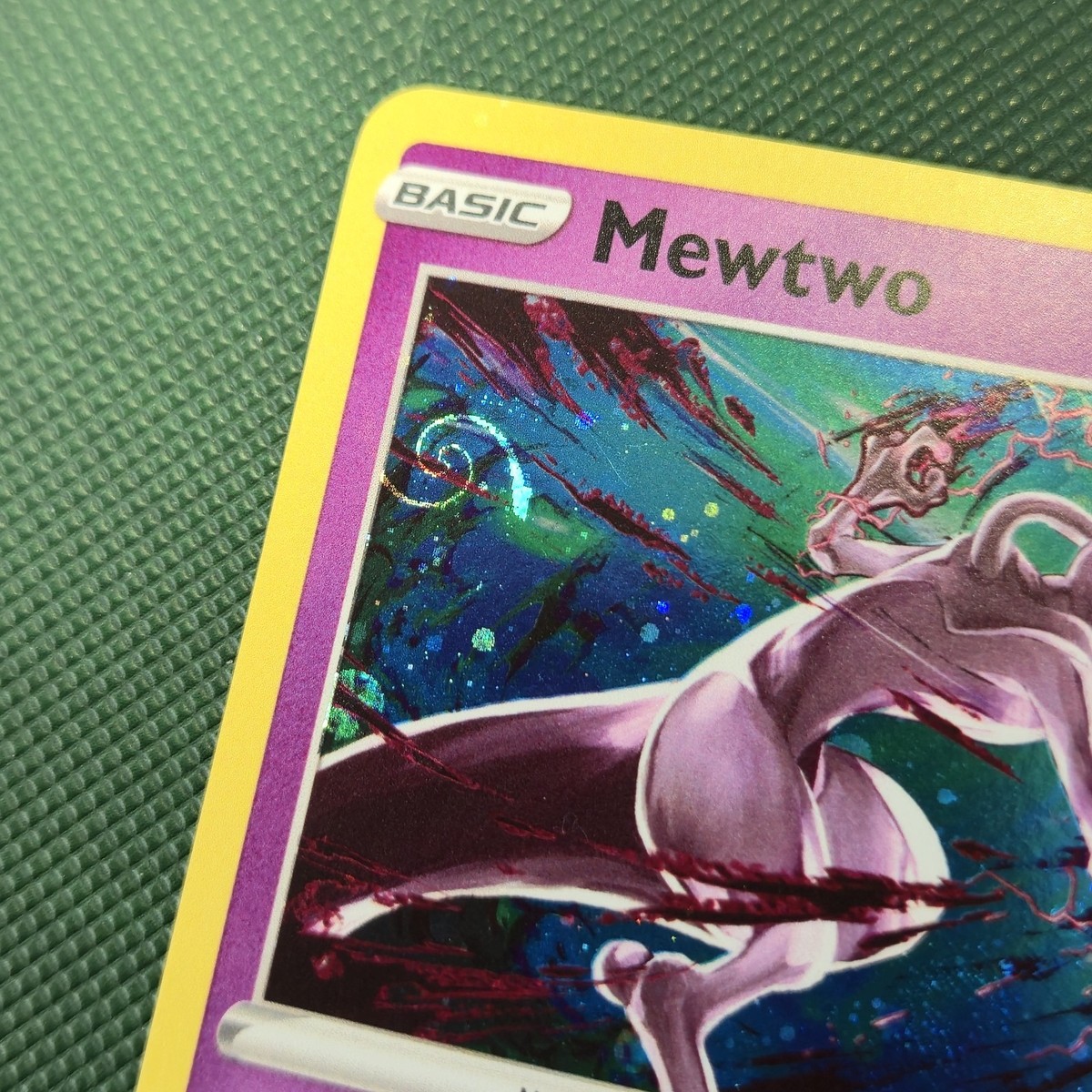 HD* DOUBLE WHOLE SWIRL 🌀💫 HOLO BLEED Mewtwo 056/172 Cosmos Promo