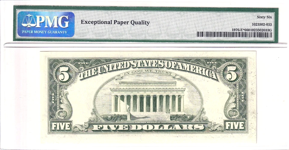 1981 $5 Federal Reserve Note Richmond **STAR** PMG 66EPQ #E00709361* - Image 2 of 2