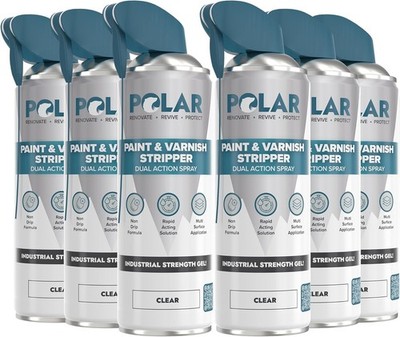 Polar Paint Varnish Stripper Spray 6 x17 Fl Oz | Industrial Strength Gel Removal